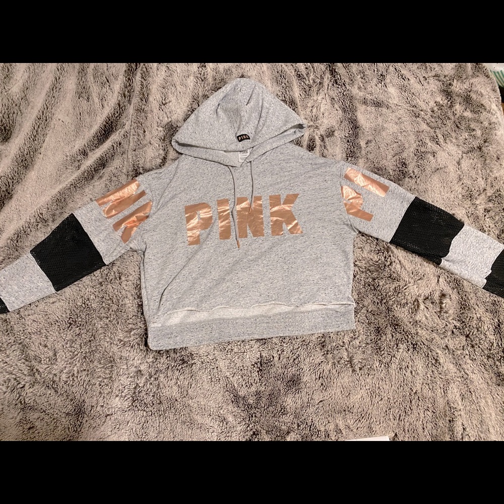 Victoria Secrets Pink Crop Top Hoodie